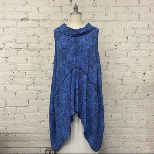 2430 Yushi Sleeveless Cowl-Neck Top - Periwinkle